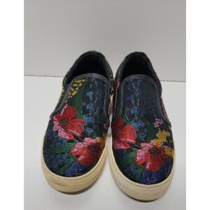 ERDEM x‎ H&M Floral Slip On Black Navy Jacquard Shoes Sneakers Women's Size 7